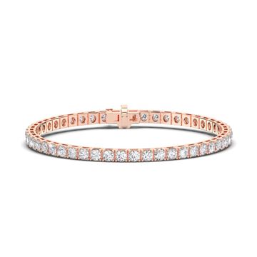 Picture of 5.00 Ct Round Brilliant Cut Lab Grown Diamond 7 inch Tennis Bracelet in Solid Gold For Women