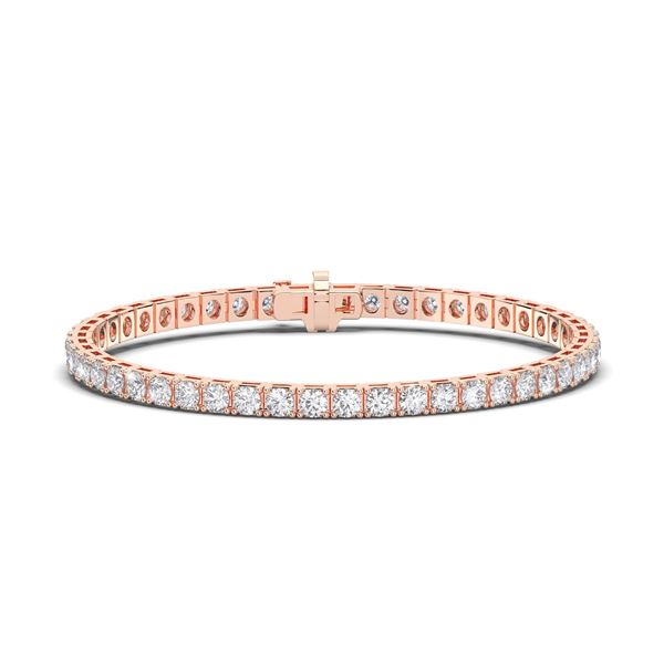 Picture of 5.00 Ct Round Brilliant Cut Lab Grown Diamond 7 inch Tennis Bracelet in Solid Gold For Women