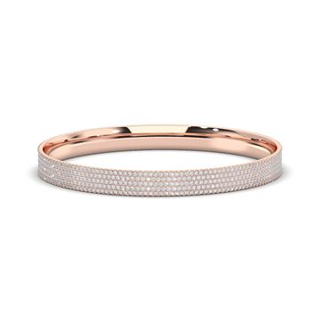 Picture of Round Brilliant Cut 6.00 Ct Lab Grown Diamond  Five lines Bangle in Solid Gold For Women