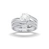 Picture of 1.15 Ct Round Brilliant Cut Lab Grown Diamond Bridal Set in Solid Gold for Women