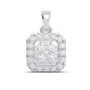 Picture of Round Brilliant Cut 0.45 Ct Lab Grown Diamond Halo Pendant in Solid Gold for Women