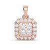 Picture of Round Brilliant Cut 0.45 Ct Lab Grown Diamond Halo Pendant in Solid Gold for Women