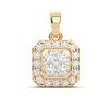 Picture of Round Brilliant Cut 0.45 Ct Lab Grown Diamond Halo Pendant in Solid Gold for Women