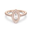 Picture of 0.90 Ct Marquise Cut & Round Brilliant Lab Grown Diamond Halo Engagement Ring Made in Solid Gold for Women