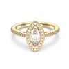 Picture of 0.90 Ct Marquise Cut & Round Brilliant Lab Grown Diamond Halo Engagement Ring Made in Solid Gold for Women