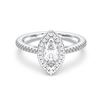 Picture of 0.90 Ct Marquise Cut & Round Brilliant Lab Grown Diamond Halo Engagement Ring Made in Solid Gold for Women