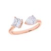 Picture of 1.50 Ct Pear Cut & Cushion Cut Lab Grown Diamond 2 Stone Engagement Ring in Solid Gold for Women