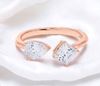 Picture of 1.50 Ct Pear Cut & Cushion Cut Lab Grown Diamond 2 Stone Engagement Ring in Solid Gold for Women