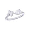 Picture of 1.50 Ct Pear Cut & Cushion Cut Lab Grown Diamond 2 Stone Engagement Ring in Solid Gold for Women