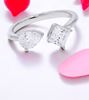 Picture of 1.50 Ct Pear Cut & Cushion Cut Lab Grown Diamond 2 Stone Engagement Ring in Solid Gold for Women