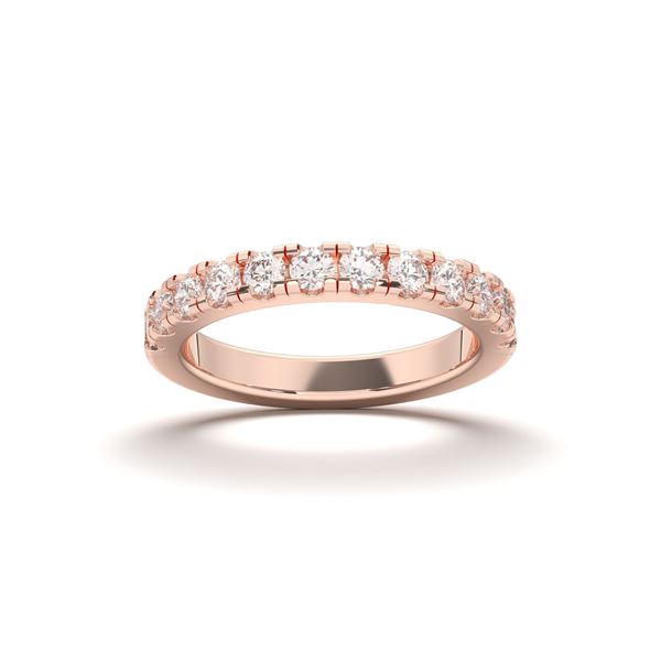 Picture of 0.50 Ct Round Brilliant Lab Grown Diamond Wedding Band in Solid Gold for Women