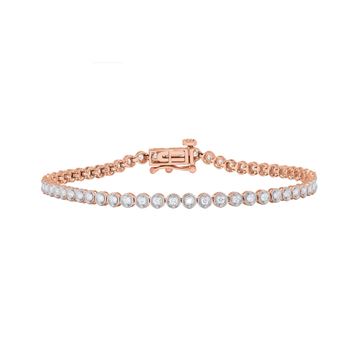 Picture of 1.00 Ct Lab Grown Round Brilliant Diamond Bazel Set 7 inch Tennis Bracelet for Women