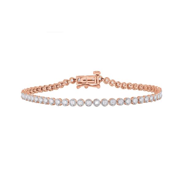 Picture of 1.00 Ct Lab Grown Round Brilliant Diamond Bazel Set 7 inch Tennis Bracelet for Women