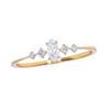Picture of 0.22 Ct Lab Grown Diamond Engagement Ring with Marquise Center Stone in Solid Gold for Women