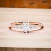 Picture of 0.22 Ct Lab Grown Diamond Engagement Ring with Marquise Center Stone in Solid Gold for Women