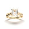 Picture of Emarald Cut 1.00 Ct Lab Grown Diamond Solitaire Ring in Solid Gold For Women