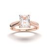 Picture of Emarald Cut 1.00 Ct Lab Grown Diamond Solitaire Ring in Solid Gold For Women