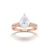 Picture of Pear Cut 1.00 Ct Lab Grown Diamond Solitaire Ring in Solid Gold For Women