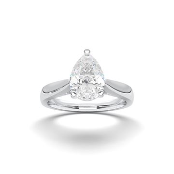 Picture of Pear Cut 1.50 Ct Lab Grown Diamond Solitaire Ring in Solid Gold For Women