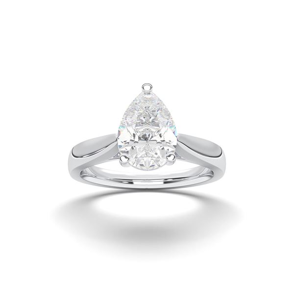 Picture of Pear Cut 1.50 Ct Lab Grown Diamond Solitaire Ring in Solid Gold For Women