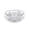 Picture of Oval & Pear Cut 3.00 Ct Lab Grown Diamond Three Stone Engagement Ring in Solid Gold for Women