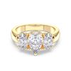 Picture of Oval & Pear Cut 3.00 Ct Lab Grown Diamond Three Stone Engagement Ring in Solid Gold for Women