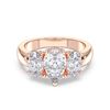 Picture of Oval & Pear Cut 3.00 Ct Lab Grown Diamond Three Stone Engagement Ring in Solid Gold for Women
