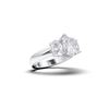 Picture of Oval & Pear Cut 3.00 Ct Lab Grown Diamond Three Stone Engagement Ring in Solid Gold for Women