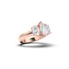 Picture of Oval & Pear Cut 3.00 Ct Lab Grown Diamond Three Stone Engagement Ring in Solid Gold for Women