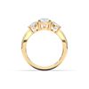 Picture of Oval & Pear Cut 3.00 Ct Lab Grown Diamond Three Stone Engagement Ring in Solid Gold for Women