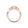 Picture of Oval & Pear Cut 3.00 Ct Lab Grown Diamond Three Stone Engagement Ring in Solid Gold for Women