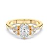 Picture of Oval Cut & Round Brilliant Cut 1.25 Ct Lab Grown Diamond Engagement Ring in Solid Gold For Women