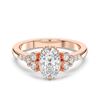 Picture of Oval Cut & Round Brilliant Cut 1.25 Ct Lab Grown Diamond Engagement Ring in Solid Gold For Women
