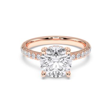 Picture of Round Brilliant cut 3.60 Ct Lab Grown Diamond Engagement Ring in Solid Gold For Women