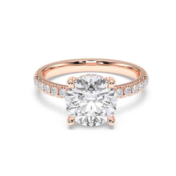 Picture of Round Brilliant cut 3.60 Ct Lab Grown Diamond Engagement Ring in Solid Gold For Women