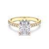 Picture of 3.40 Ct Cushion Cut Solitaire with Accent Round Brilliant Cut Lab Grown Diamond Engagement Ring Made in Solid Gold For Women
