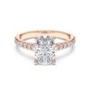 Picture of 3.40 Ct Cushion Cut Solitaire with Accent Round Brilliant Cut Lab Grown Diamond Engagement Ring Made in Solid Gold For Women