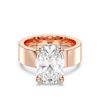 Picture of Oval Cut 3.70 Ct Lab Grown Diamond Solitaire Ring in Solid Gold For Women