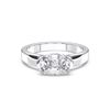Picture of Cushion Cut & Round Brilliant Cut 2.05 Ct Lab Grown Diamond Bar Setting Solitaire Engagement Ring in Solid Gold For Women