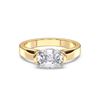 Picture of Cushion Cut & Round Brilliant Cut 2.05 Ct Lab Grown Diamond Bar Setting Solitaire Engagement Ring in Solid Gold For Women