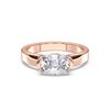 Picture of Cushion Cut & Round Brilliant Cut 2.05 Ct Lab Grown Diamond Bar Setting Solitaire Engagement Ring in Solid Gold For Women
