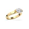 Picture of Cushion Cut & Round Brilliant Cut 2.05 Ct Lab Grown Diamond Bar Setting Solitaire Engagement Ring in Solid Gold For Women