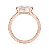 Picture of Cushion Cut & Round Brilliant Cut 2.05 Ct Lab Grown Diamond Bar Setting Solitaire Engagement Ring in Solid Gold For Women