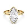 Picture of Marquise Cut 3.10 Ct Lab Grown Diamond Bezel Setting Solitaire Ring in Solid Gold For Women