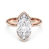 Picture of Marquise Cut 3.10 Ct Lab Grown Diamond Bezel Setting Solitaire Ring in Solid Gold For Women