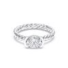 Picture of Oval Cut & Round Brilliant Cut 2.05 Carat Lab Grown Diamond Solitaire Ring in Solid Gold For Women