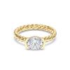 Picture of Oval Cut & Round Brilliant Cut 2.05 Carat Lab Grown Diamond Solitaire Ring in Solid Gold For Women