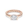 Picture of Oval Cut & Round Brilliant Cut 2.05 Carat Lab Grown Diamond Solitaire Ring in Solid Gold For Women