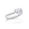 Picture of Oval Cut & Round Brilliant Cut 2.05 Carat Lab Grown Diamond Solitaire Ring in Solid Gold For Women