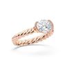 Picture of Oval Cut & Round Brilliant Cut 2.05 Carat Lab Grown Diamond Solitaire Ring in Solid Gold For Women